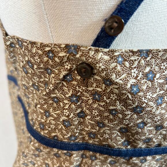 VTG Faded Glory Womens Babydoll Dress Size L Dainty Print Preppy Country Boho - Picture 5 of 10